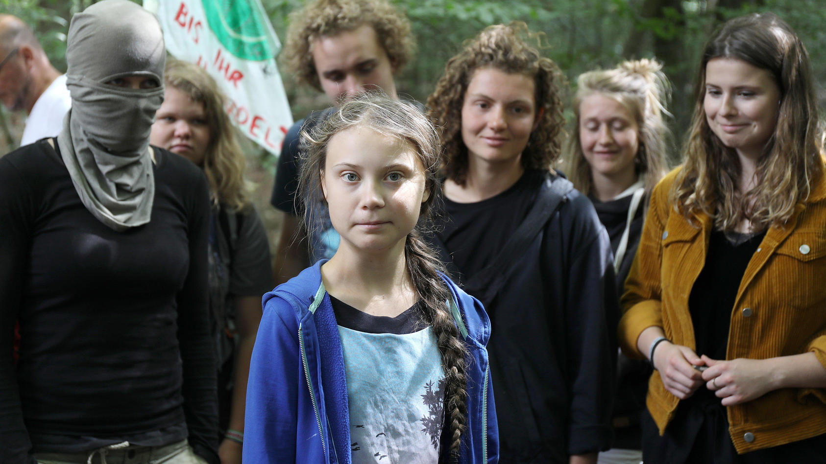 Greta Thunberg am Hambacher Forst Klimaaktivistin traurig
