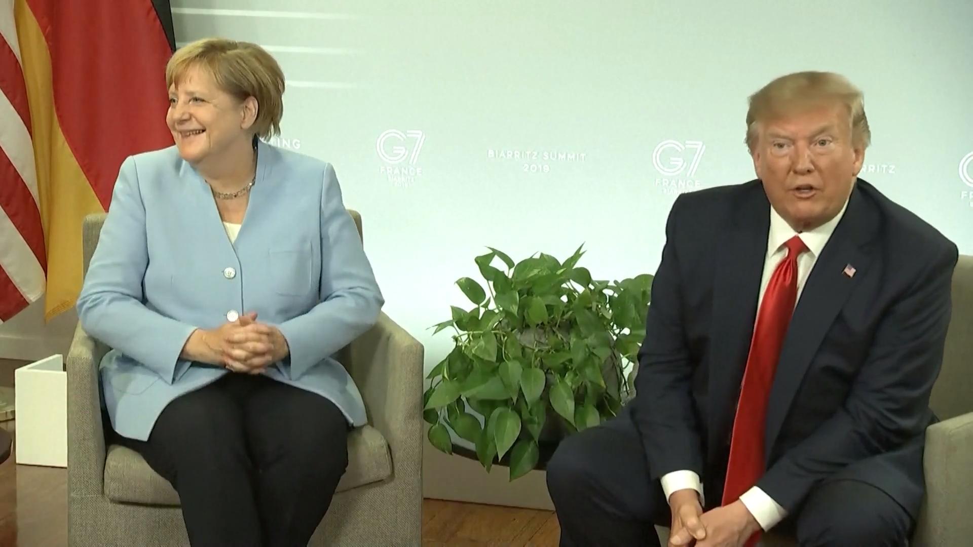 Merkel lacht Trump aus G7-Gipfel in Biarritz