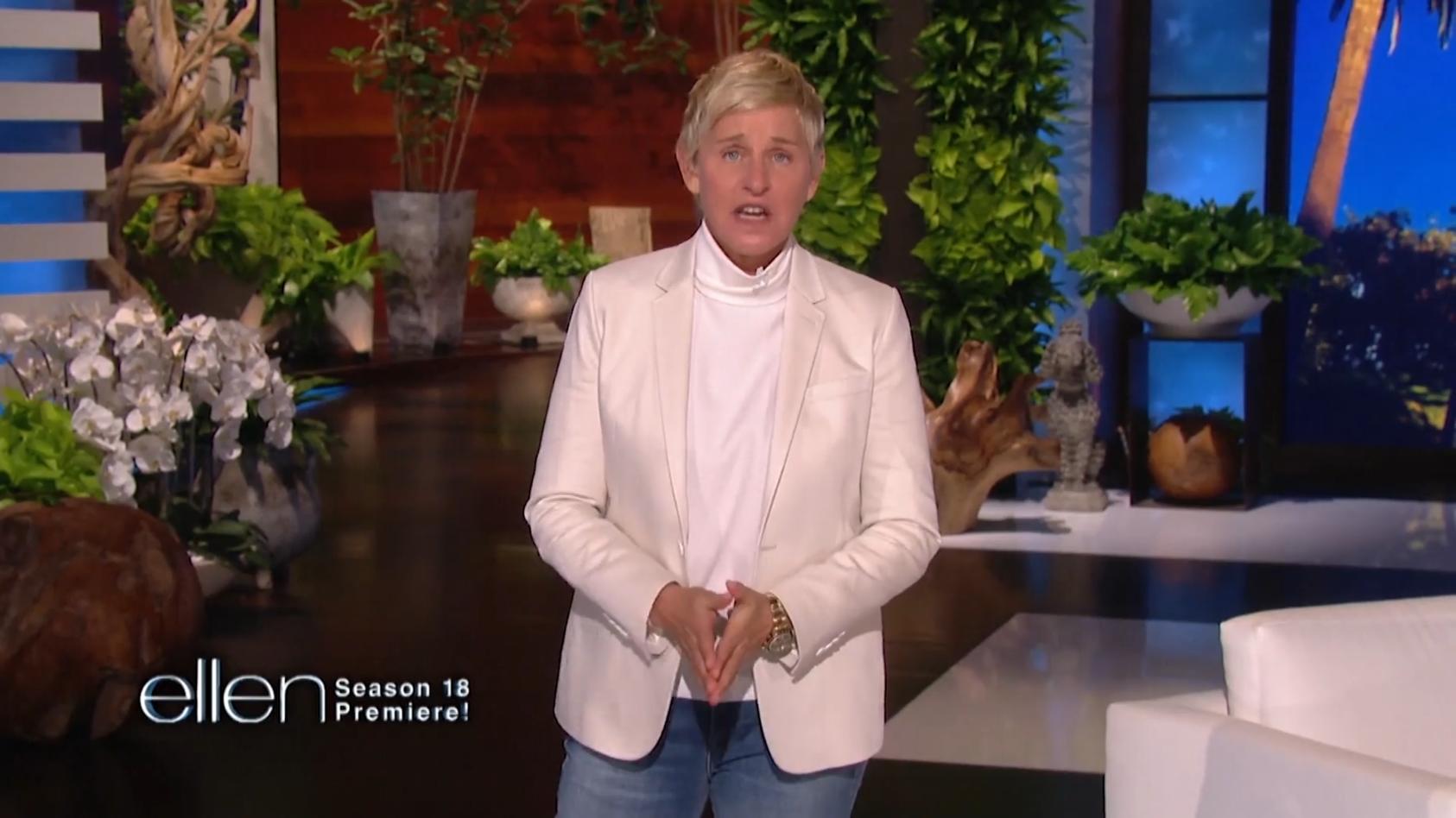 Ellen DeGeneres bezieht sarkastisch Stellung zu Vorwürfen Auftritt zum Auftakt der 18. "Ellen"-Staffel