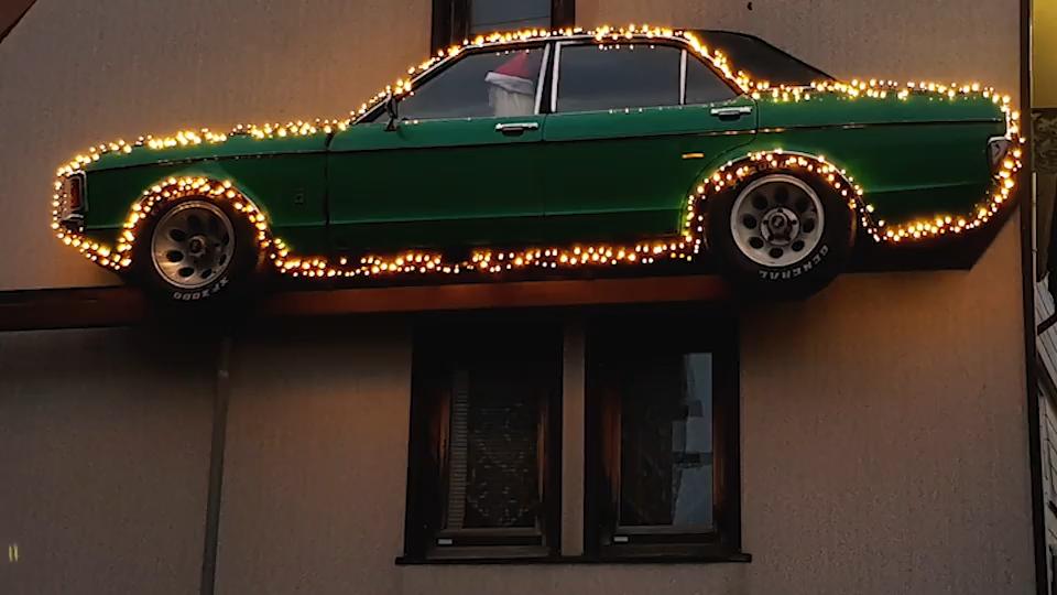 Der Ford Granada ist zurück in Brensbach Weihnachtlicher Wandschmuck