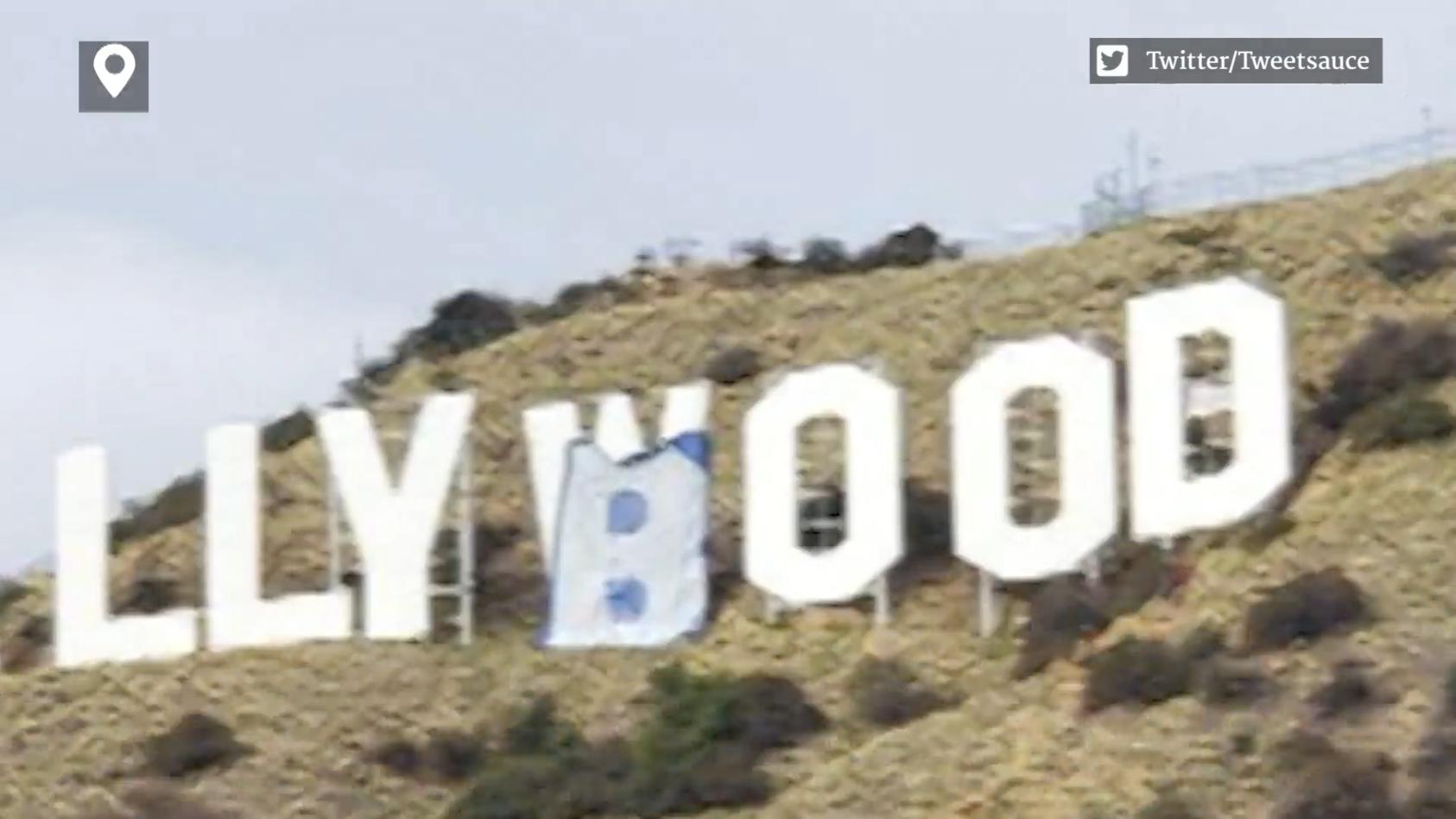 Hollywood-Zeichen wird zu "Hollyboob" Was hinter Aktion am Hollywood-Schriftzug steckt