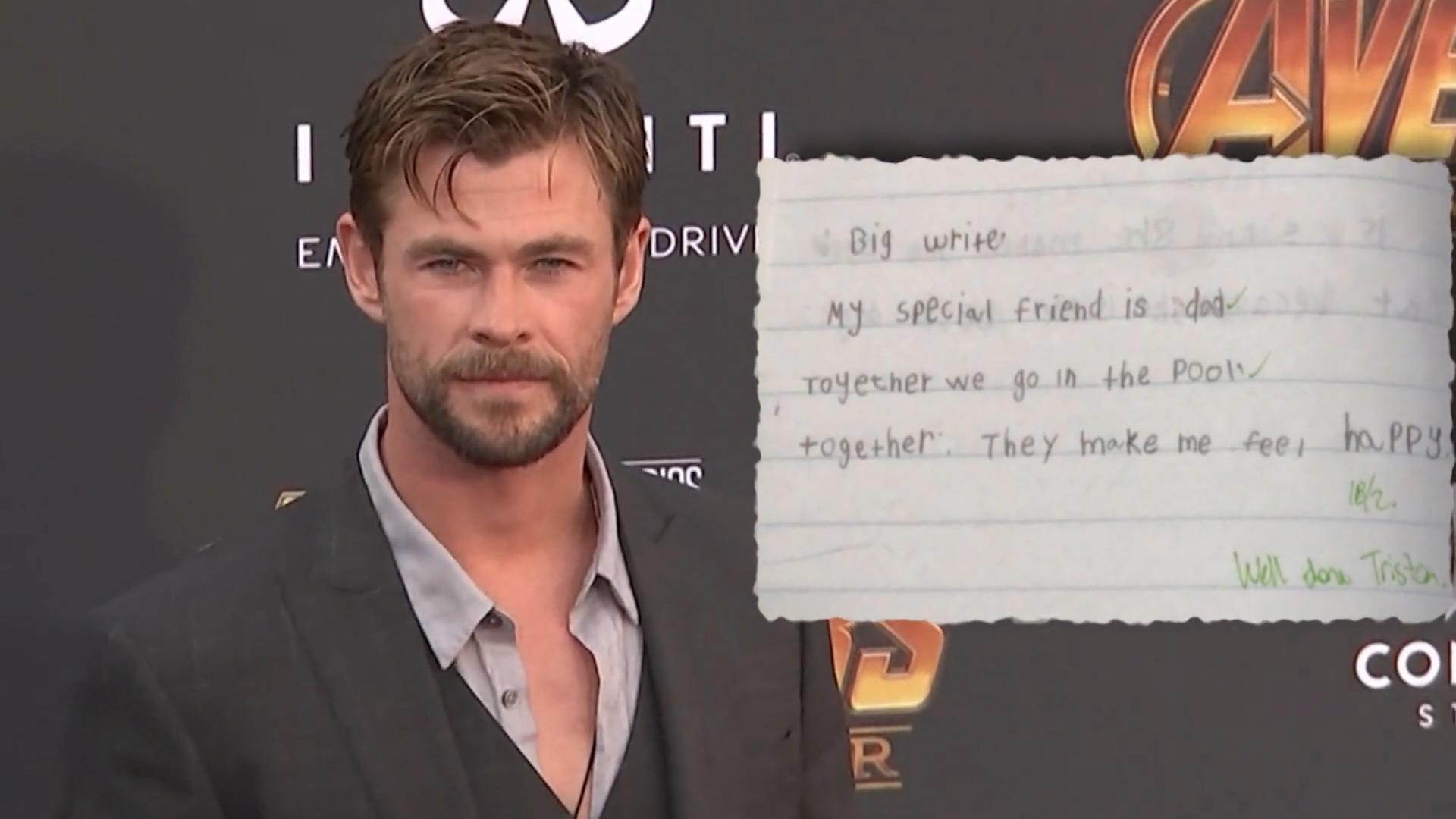 Chris Hemsworth teilt süße Notiz von seinem Sohn Herzerwärmend