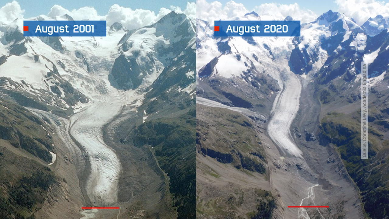 Beschneiungsanlage hält Gletscher am Leben Schmelzwasser-Recycling am Morteratschgletscher