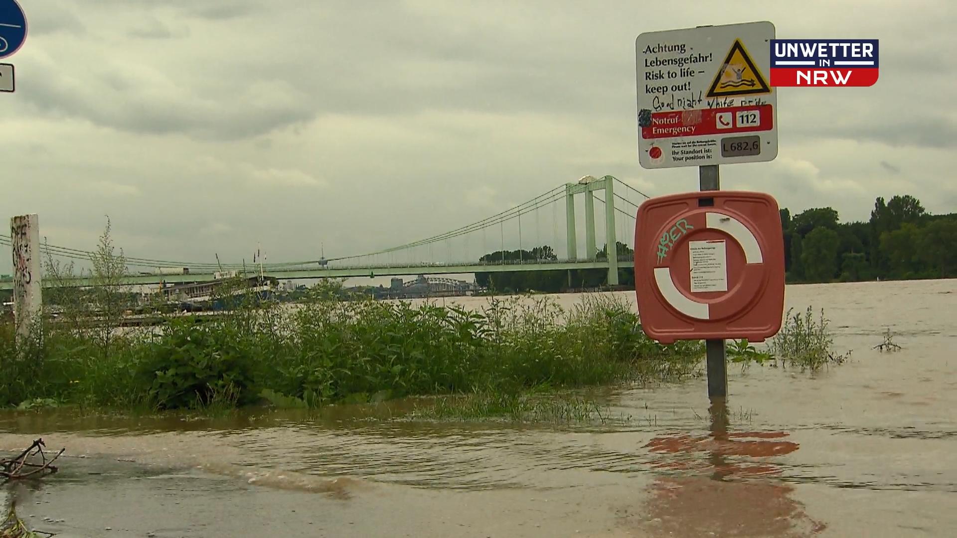 Köln bereitet sich auf Hochwasser vor Historische Hochwasserpegel bei Flüssen in NRW