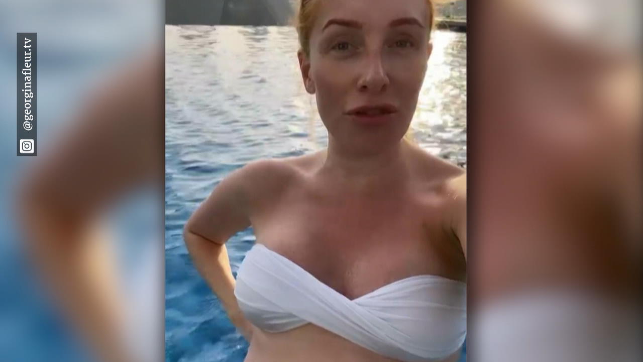 Georgina Fleur gibt Baby-Update aus dem Pool Schwangerer Reality-Star