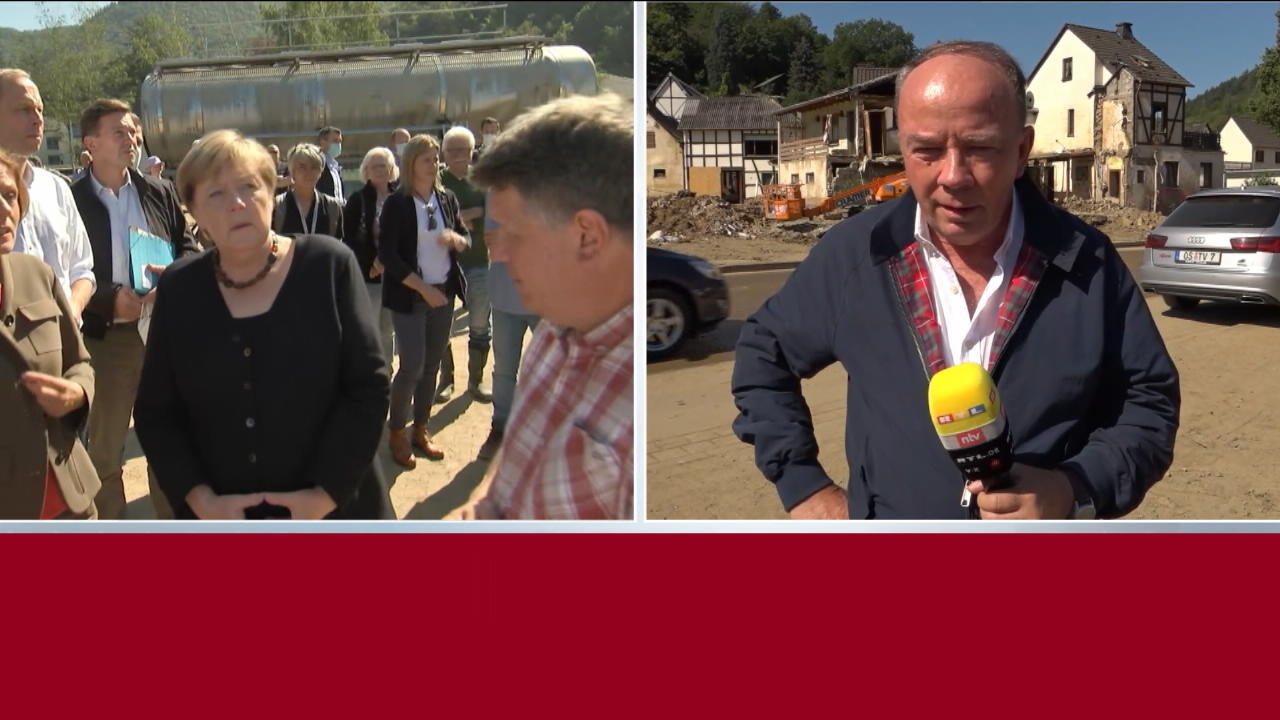 RTL-Reporter im Ahrtal: Nur 8 von 250 Häusern bewohnbar Angela Merkel besucht Flutgebiet