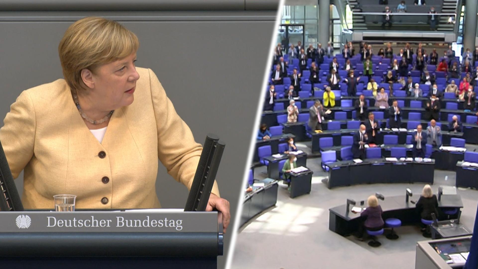 Merkel attackiert Vizekanzler Scholz Bundestagsshowdown im Wahlkampfmodus