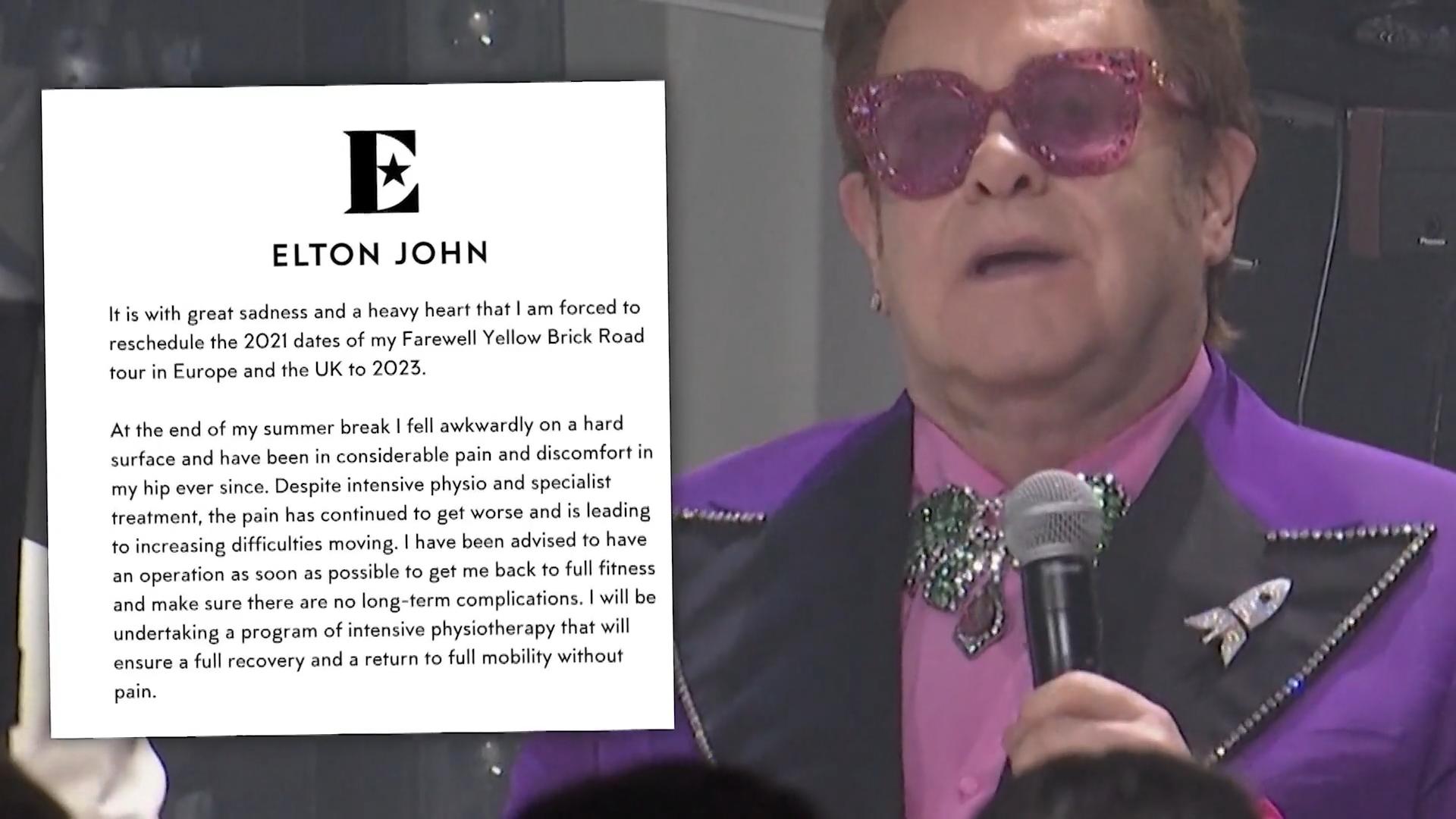 Elton John muss Tour verschieben Operation an der Hüfte