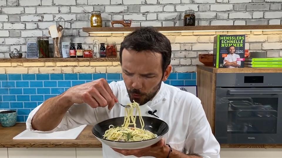 Spaghetti mit Räucherlachs, Limette und Dill Hensslers schnelle Nummer