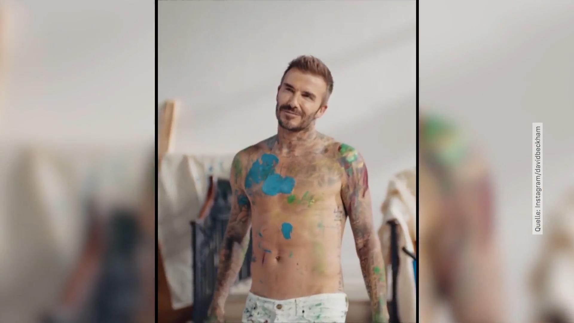 David Beckham wird oben ohne selbst zur Kunst Design-Auftrag wird Nebensache