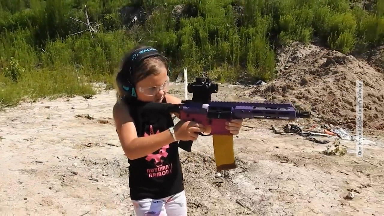 Achtjährige ist Youtube-Star der Waffenverrückten in den USA Pistolen statt Puppen