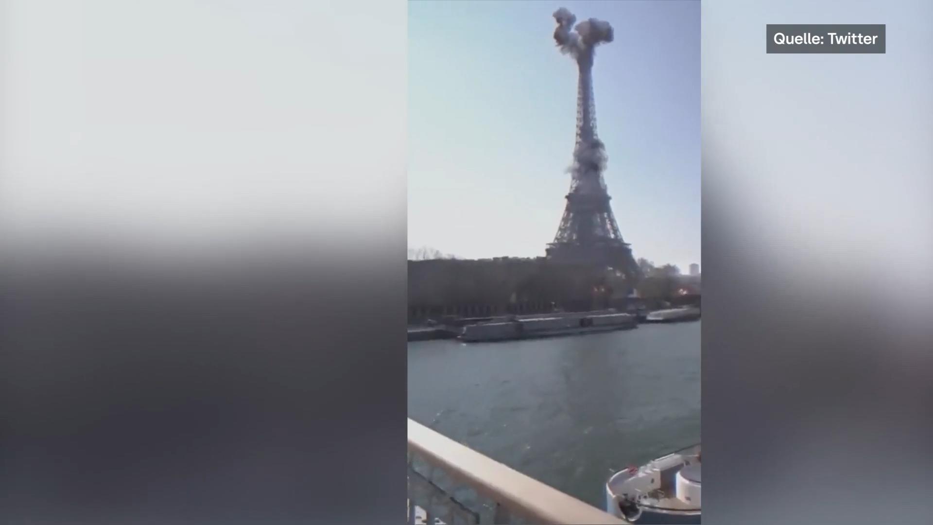 Schock-Video: Bomben treffen Eiffelturm Ukraine warnt mit Clip