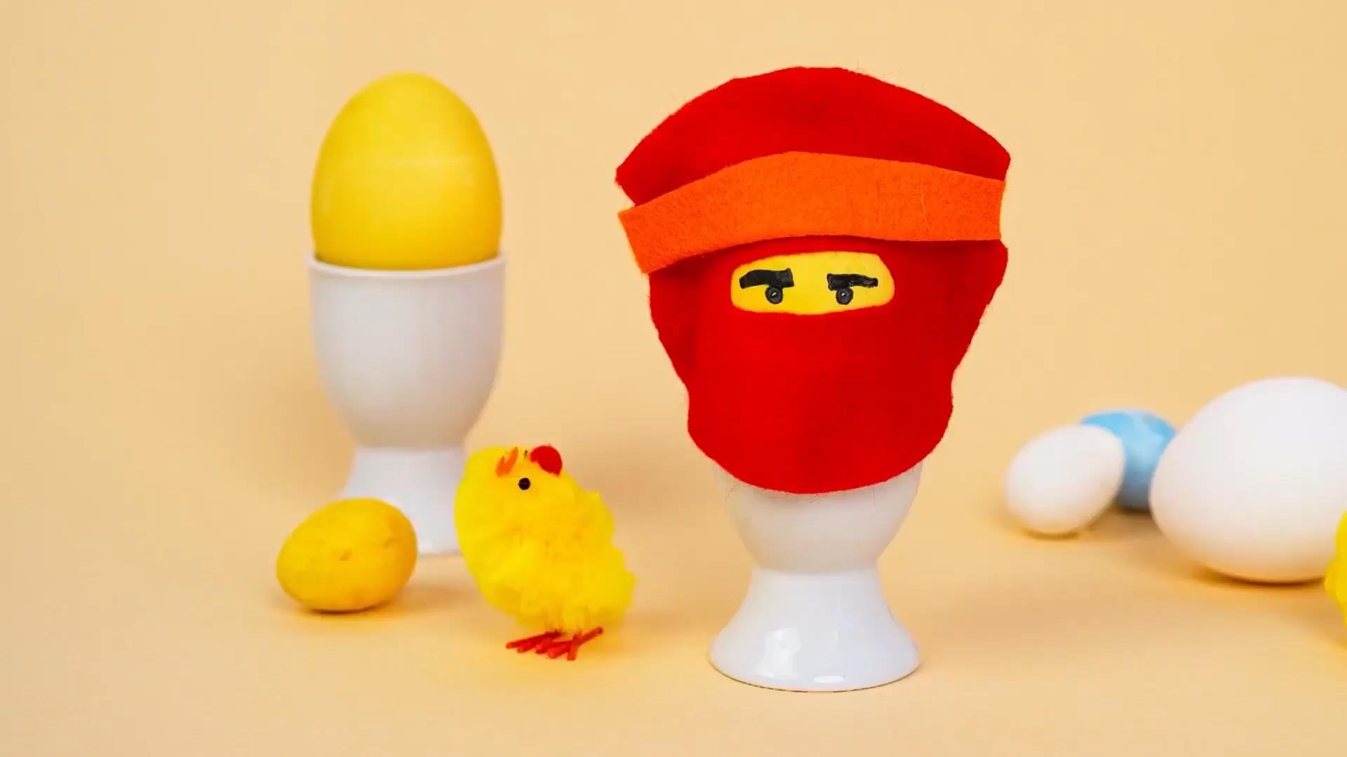 Oster-Idee für Kids: Ninjago-Eierwärmer Ganz einfach selbst gebastelt