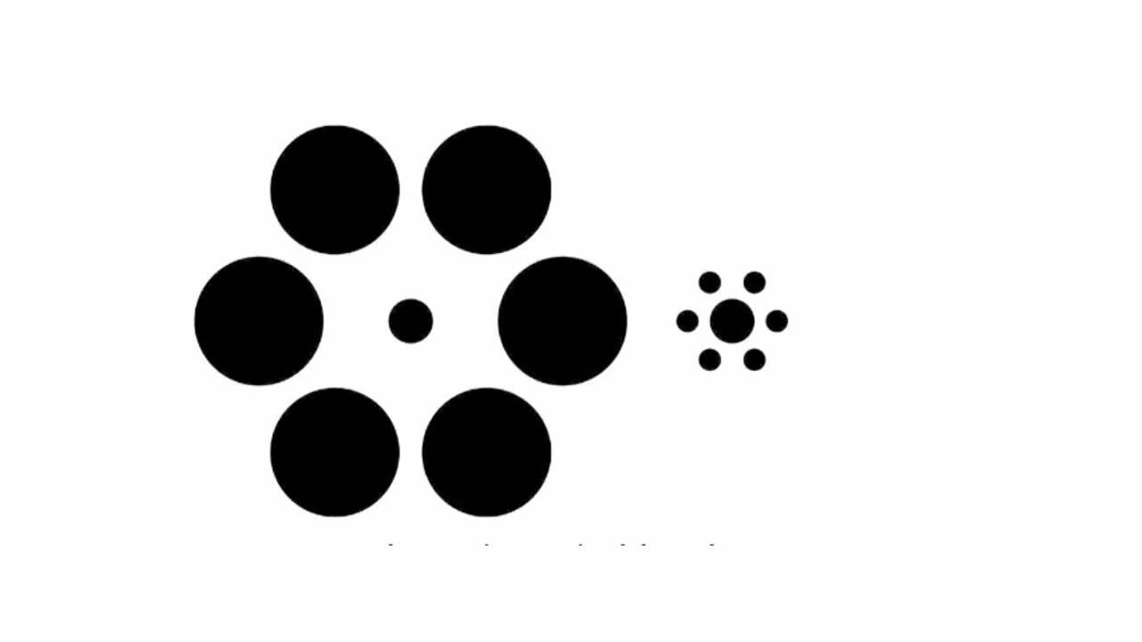 Links oder rechts: Welcher innere Kreis ist größer? Die Ebbinghaus Illusion trickst uns aus
