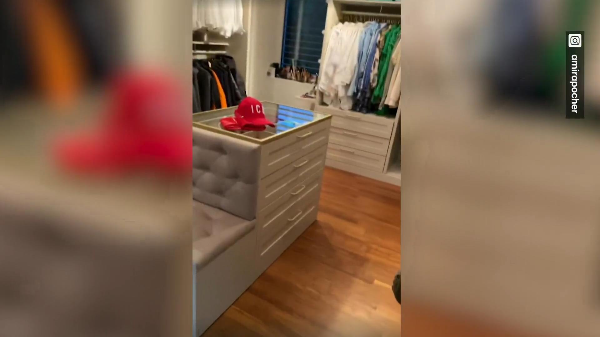 Amira Pocher zeigt XXL-Kleiderschrank Wäsche kommt mit dem Aufzug