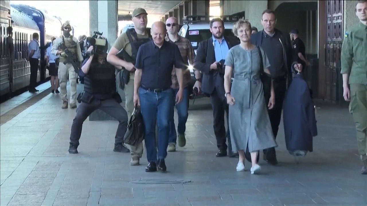 Scholz, Macron und Draghi in Kiew angekommen Staats- und Regierungschefs in Ukraine