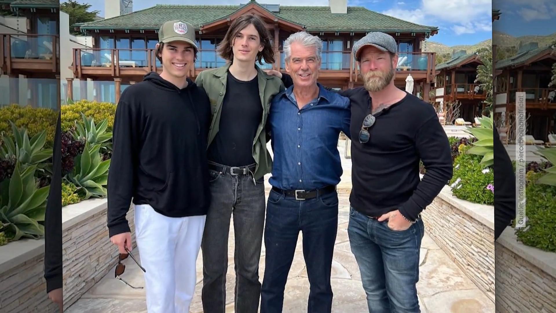 Pierce Brosnan zeigt seine geliebten Söhne auf Instagram Seltenes Familienfoto