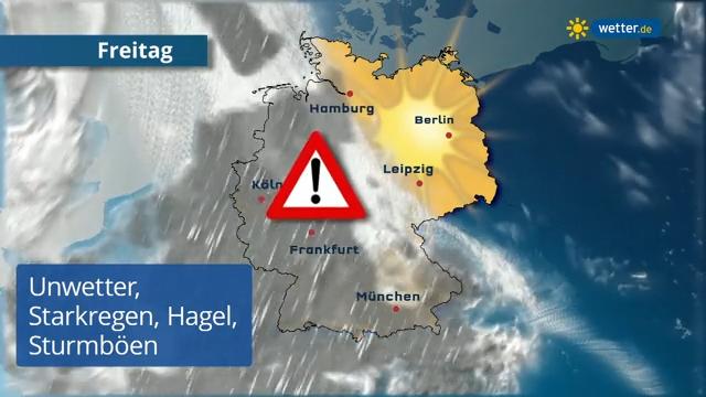Erst Hitze, dann Blitze mit Starkregen, Hagel, Sturmböen Unwetter in Deutschland
