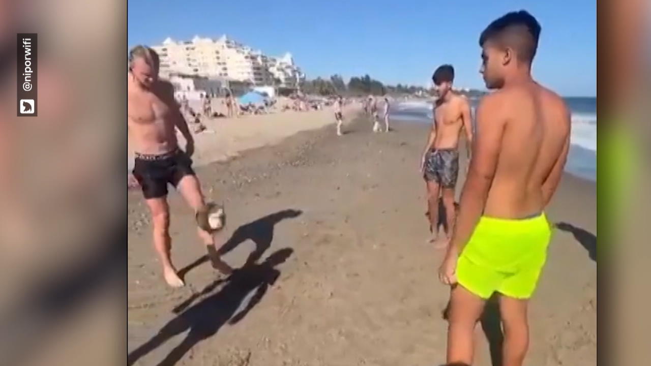 Football world star Haaland kicks with kids on the beach Dream comes true