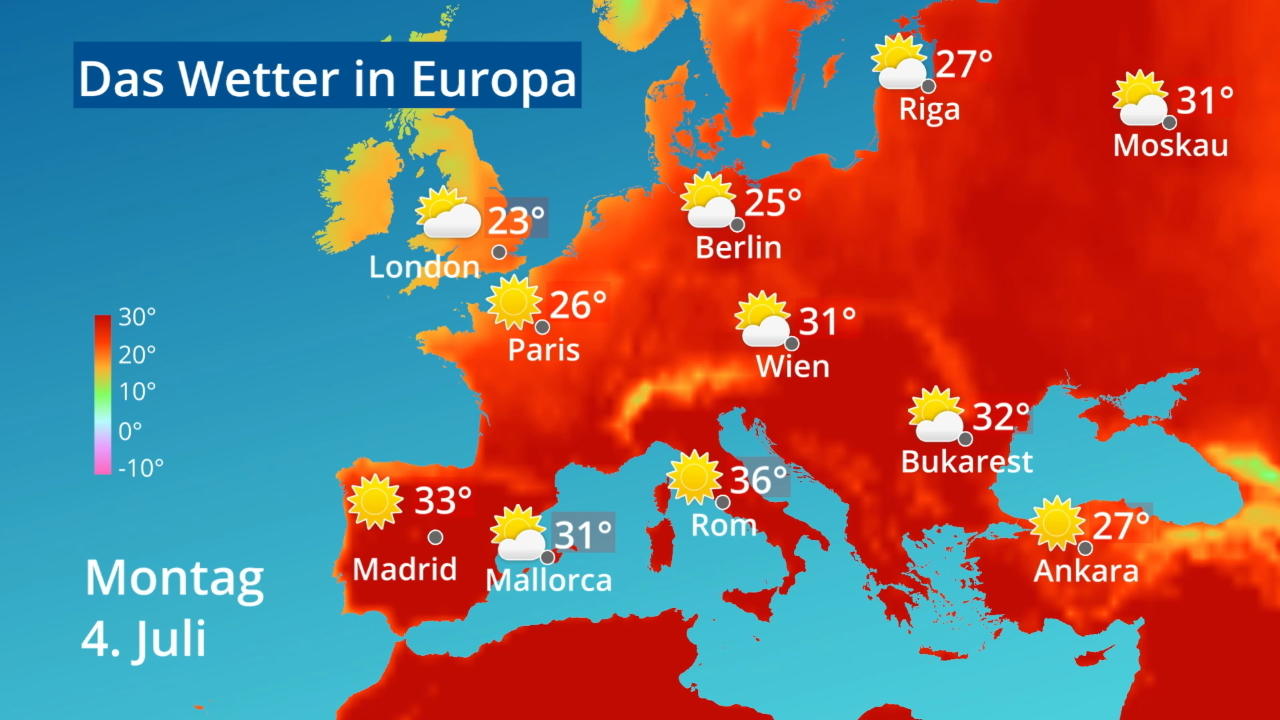 Video 10-Tage-Trend: Temperaturen von Spanien bis zur Türkei Europa: Wie wird das Wetter?