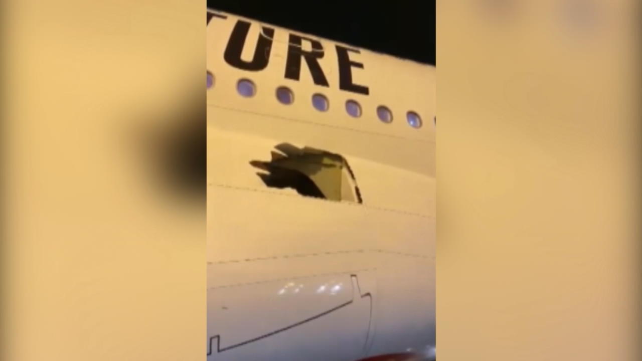 Hole in the hull!  Broken giant Airbus makes 13-hour flight from Dubai to Brisbane