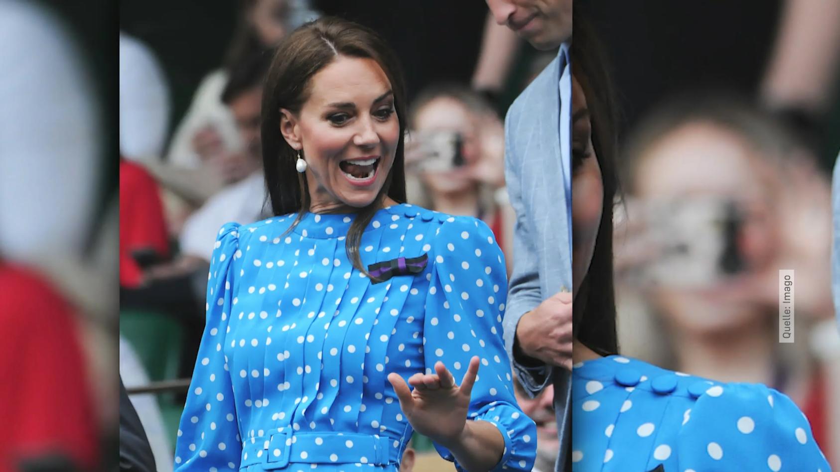 Herzogin Kate wirft ihrer Mama Kusshand zu Süße Geste in Wimbledon