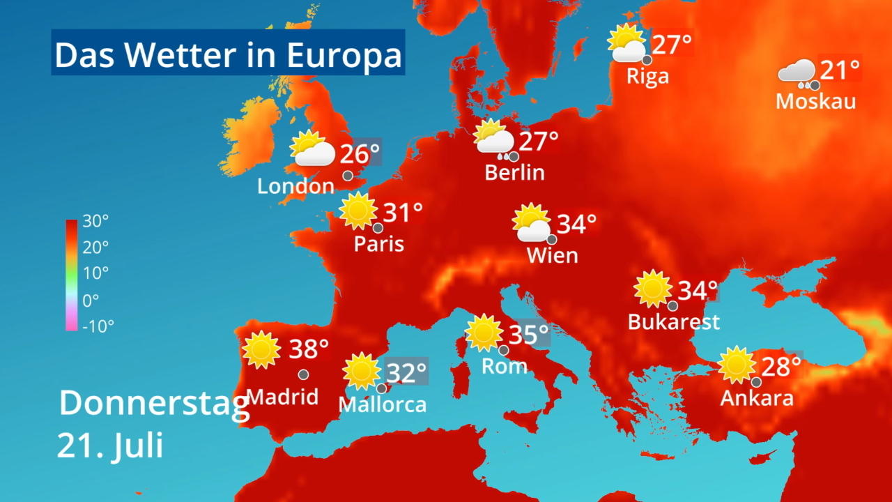 Video 10-Tage-Trend: Temperaturen von Spanien bis zur Türkei Europa: Wie wird das Wetter?