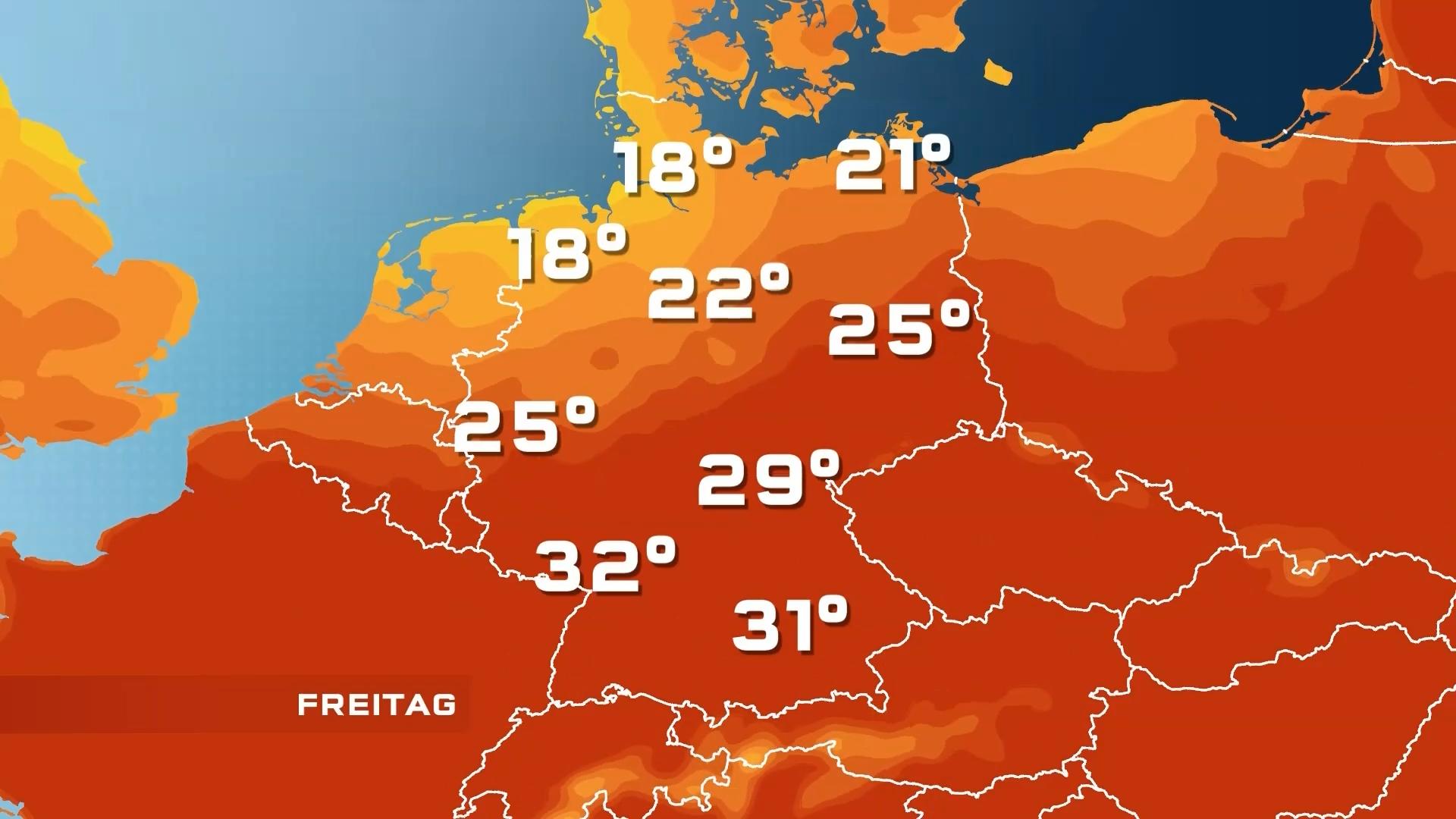 Hitze in Deutschland: Temperaturen bis 40 Grad 7-Tage-Wetterprognose