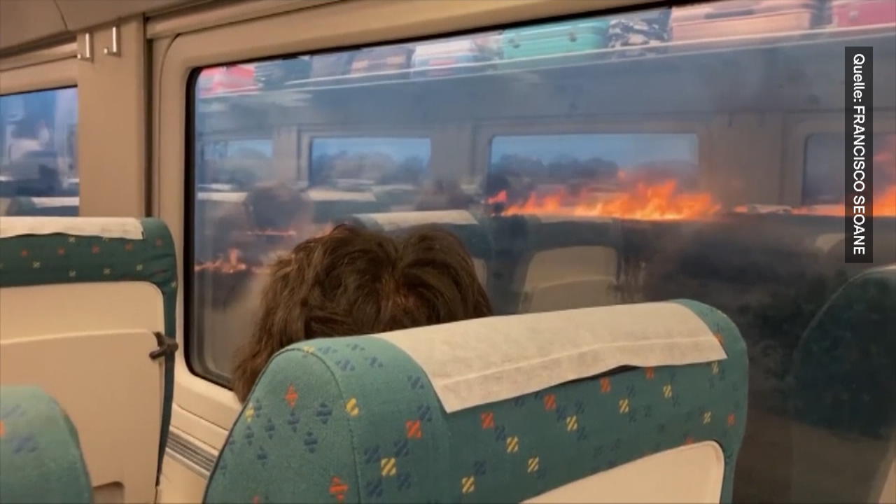 Brände in Spanien: Zug stoppt im Flammenmeer Passagiere erleben Schockmoment