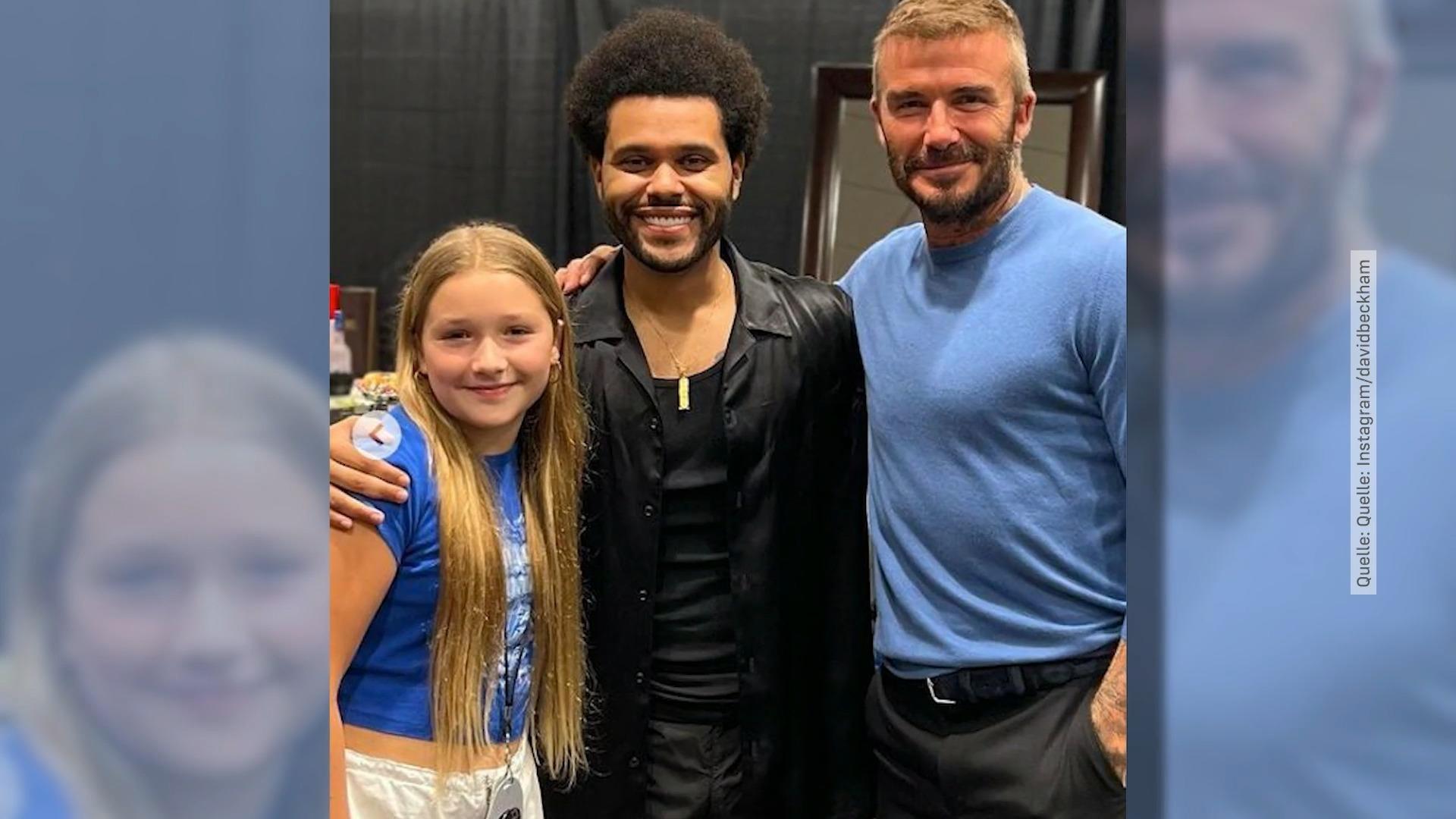 David Beckham mit Tochter beim Konzert Harper schämt sich