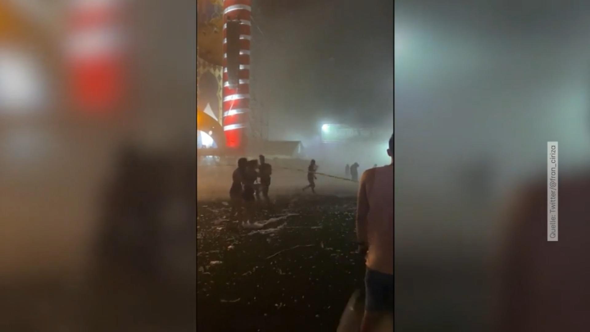 Sturm-Tragödie bei Musikfestival in Spanien Ein Toter, mindestens 21 Verletzte