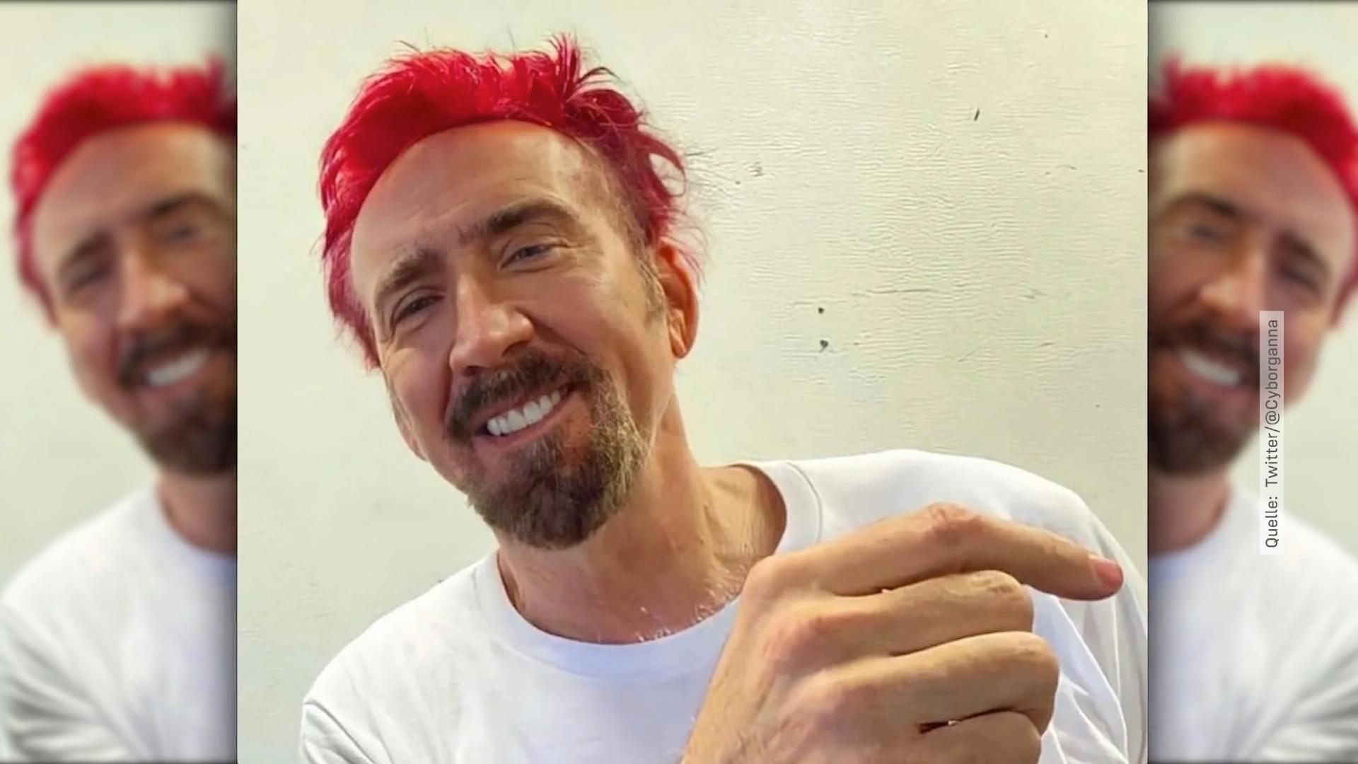 Nicolas Cage hat nun knallrote Haare Fans feiern Typveränderung