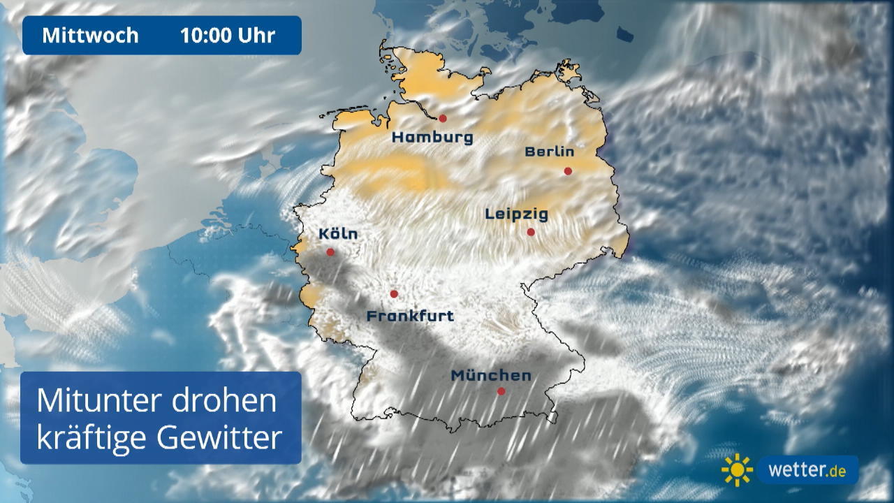 Hier drohen teils heftige Gewitter Unwetter in Deutschland