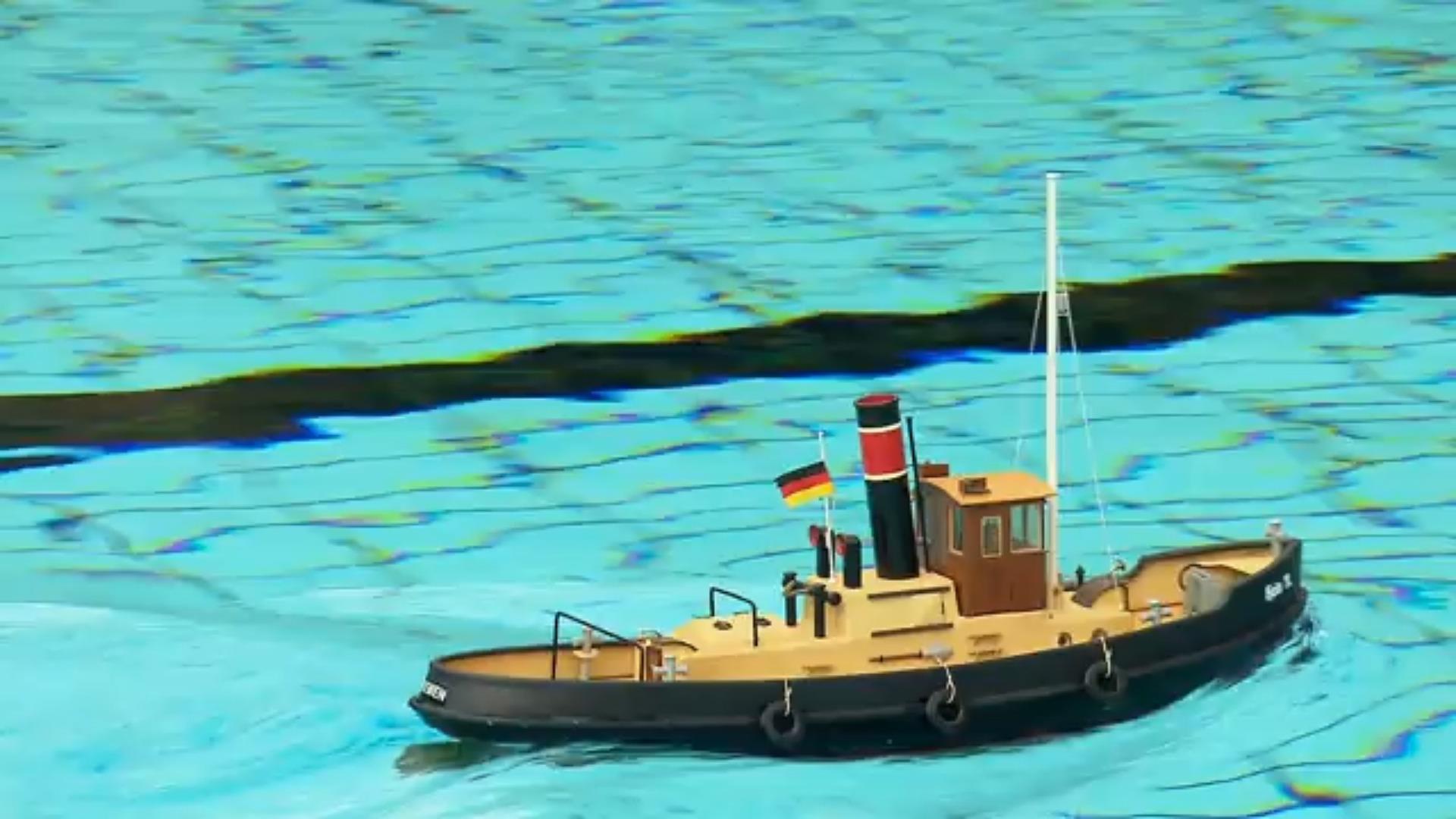 Modellboot-Regatta Schiffe im Freibad