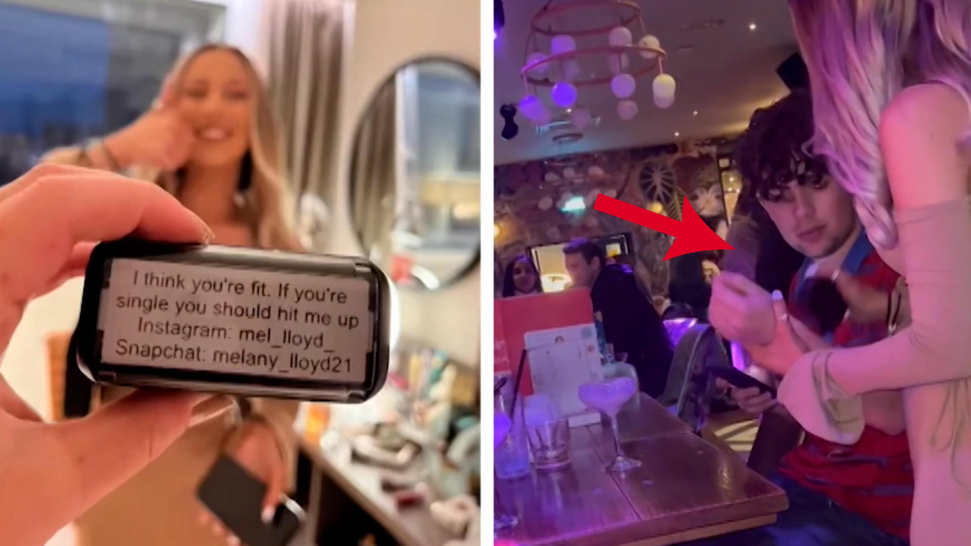 Junge Frau stempelt Typen ihre Kontaktdaten auf den Arm Wer braucht schon Anmachsprüche?!