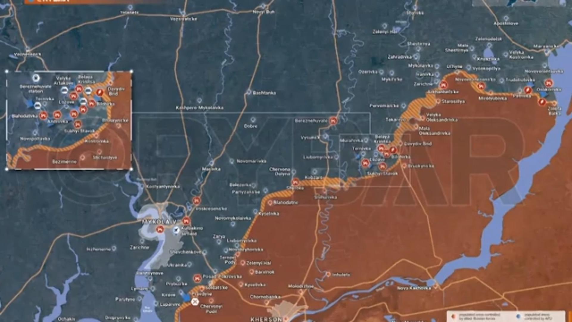 Militär-Karten zeigen massiven Rückzug russischer Truppen Dutzende Orte in der Süd-Ukraine befreit