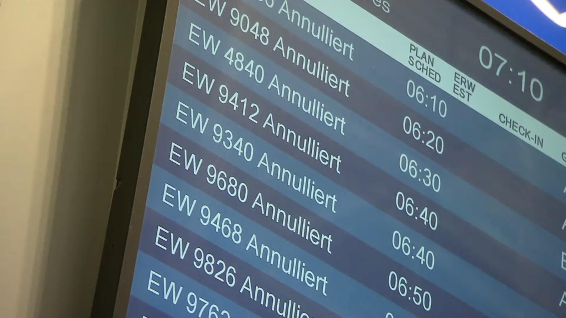 Flugzeuge bleiben am Boden Eurowings-Streik
