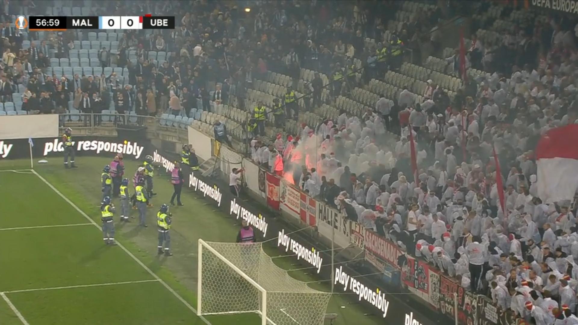 Pyro-Eklat in Malmö - Spiel unterbrochen Union-Fans benehmen sich daneben