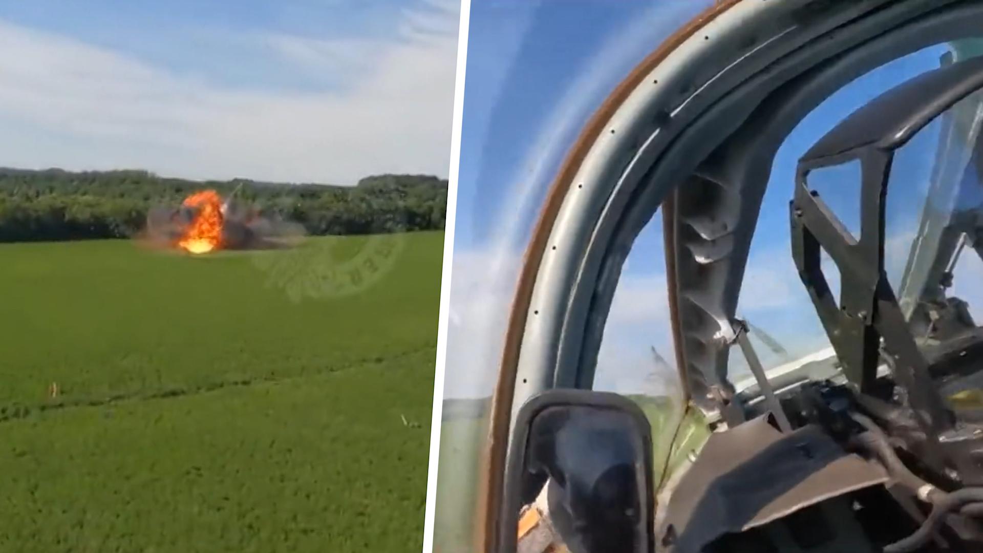 Fighter jet explodes: Pilot survives parachute crash during training