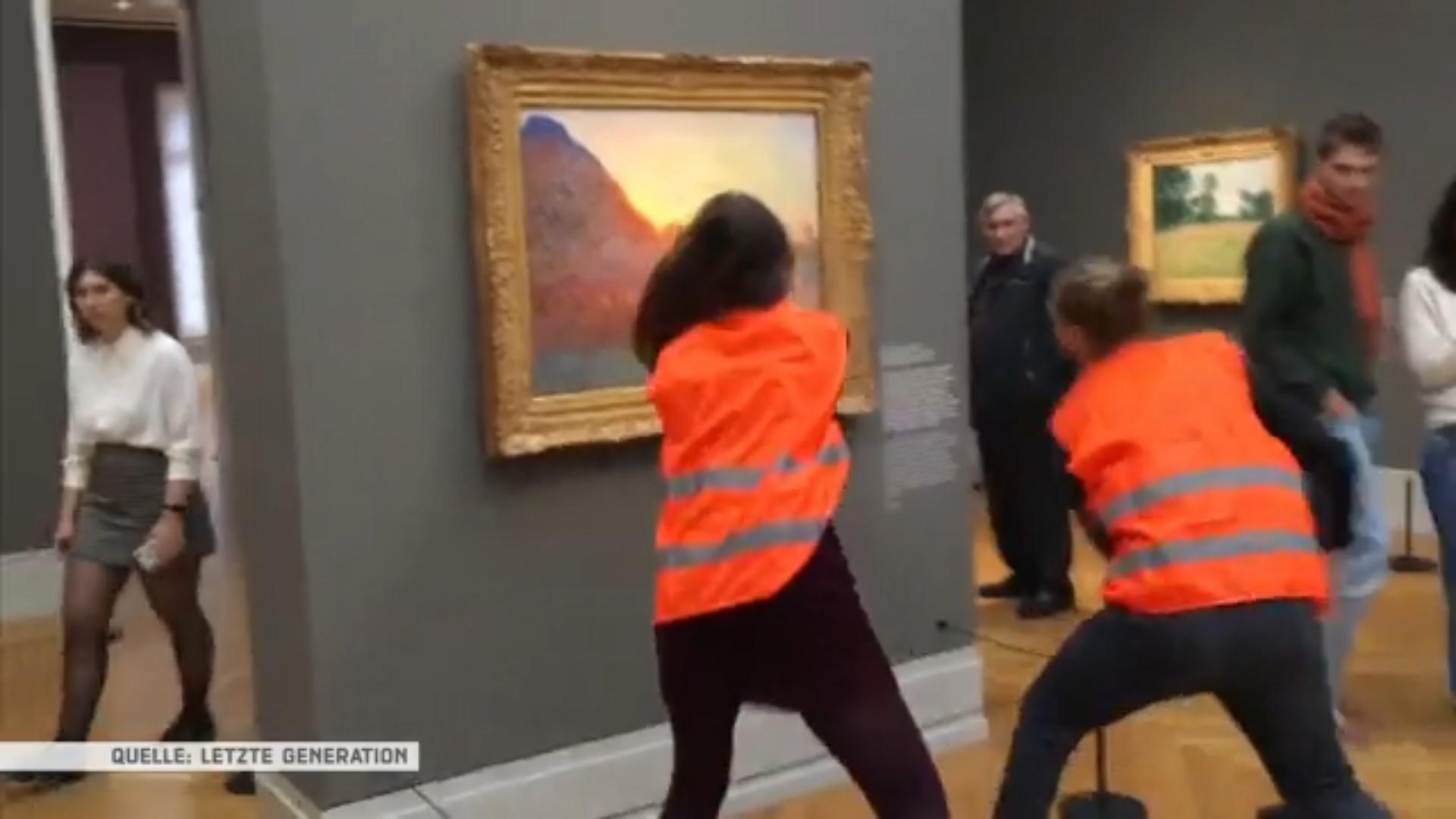 Sogenannte Klima-Aktivisten attackieren Kunstwerke Kunstwerke schützen