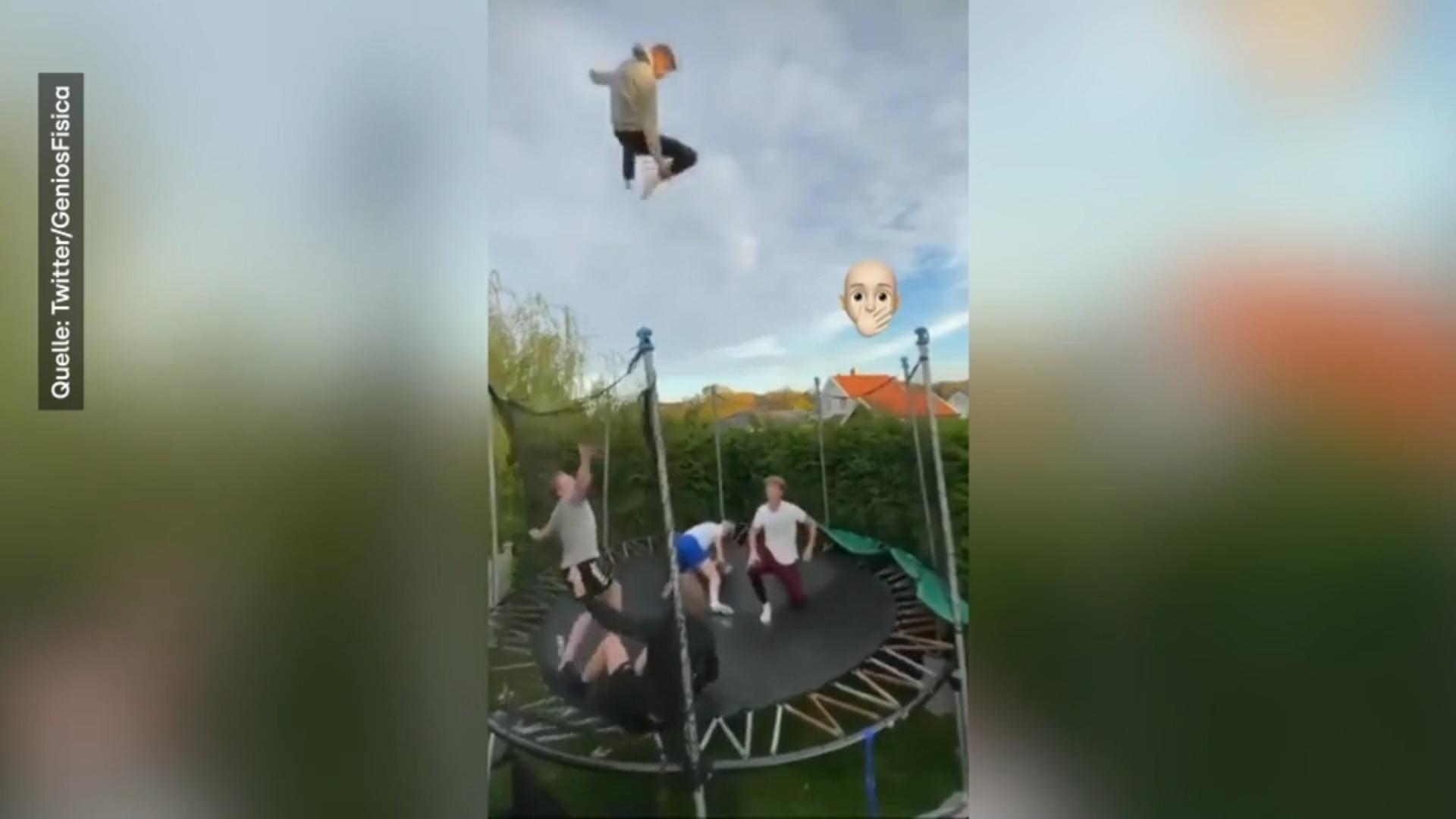 Fünf Jungs, ein Trampolin und die Schwerkraft! Harter Absturz