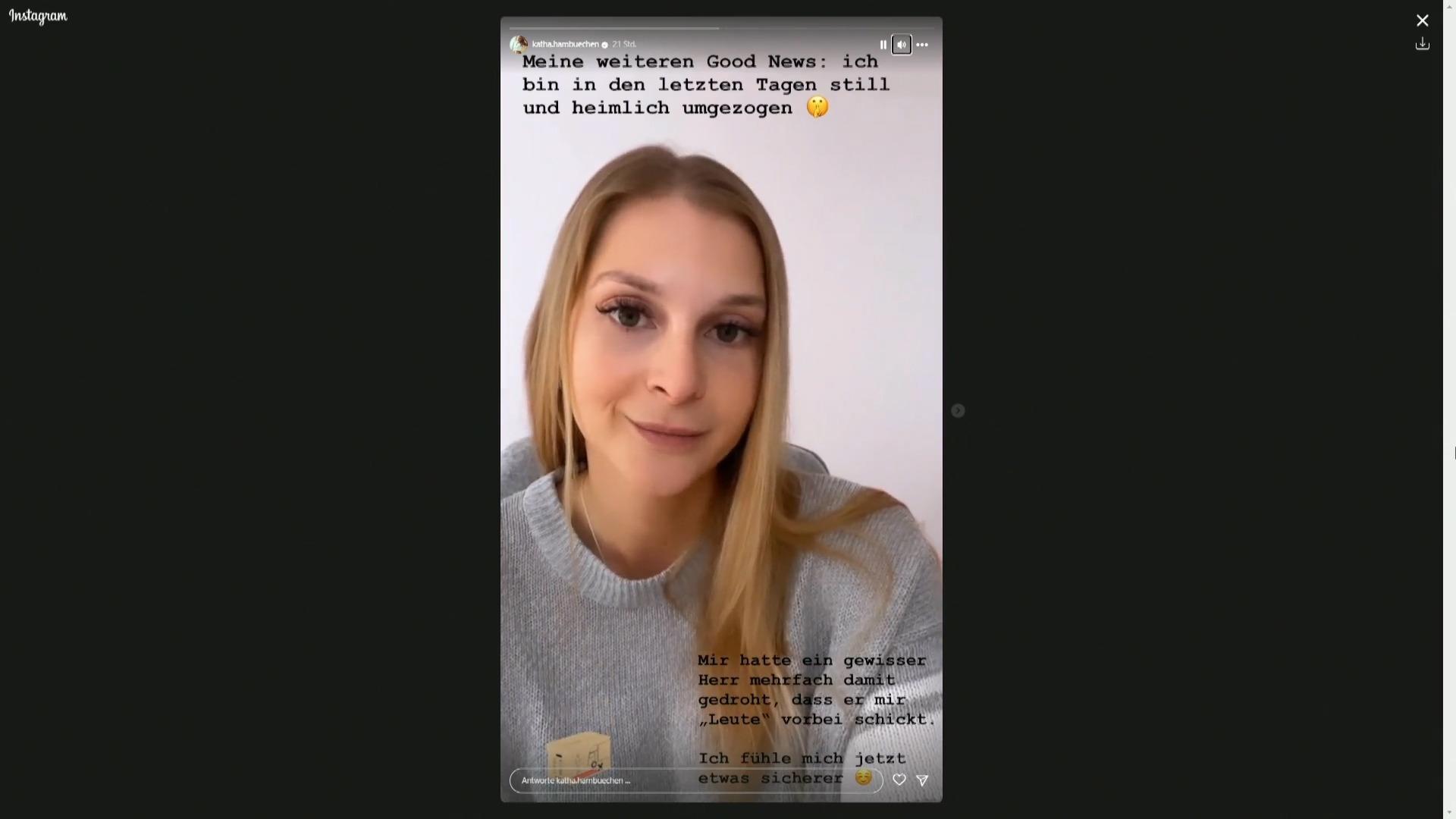 Aus Angst still und heimlich umgezogen Ex-Sommerhaus-Kandidatin Katharina Hambuechen