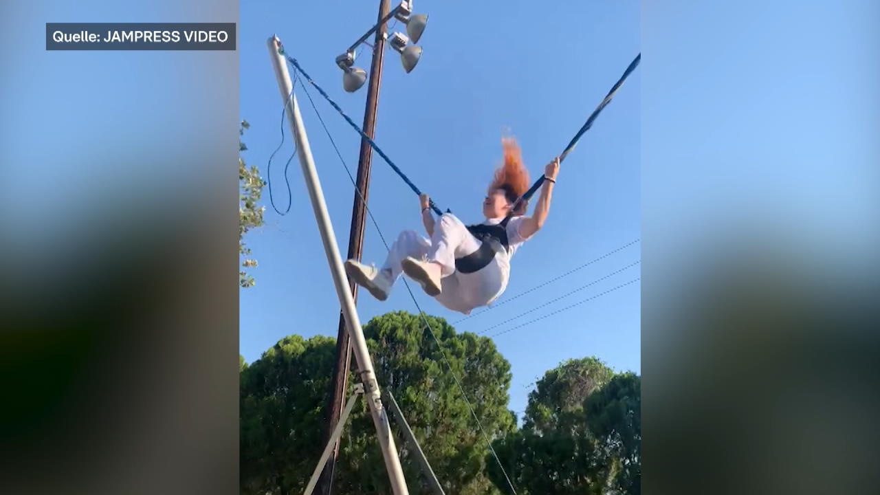 Trampolin-Albtraum: Mädchen fliegt aus Sicherung! Glück im Unglück