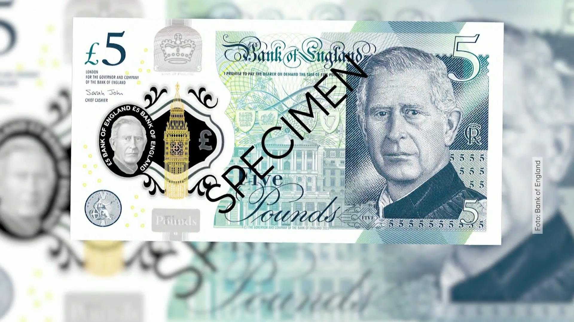 König Charles ziert bald Geldscheine Neue Pfund-Noten