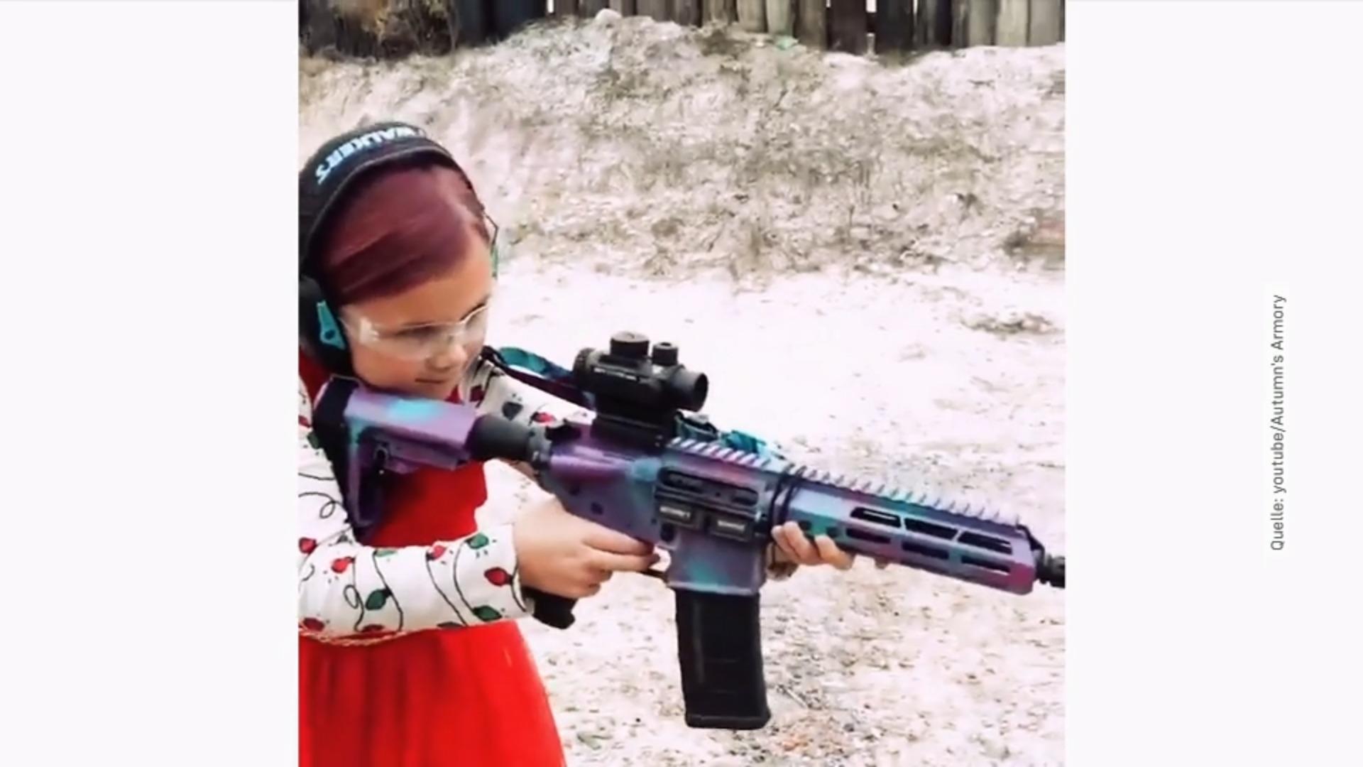 8-jährige Waffennärrin Kuriosität, Gewalt, Waffe, Kind