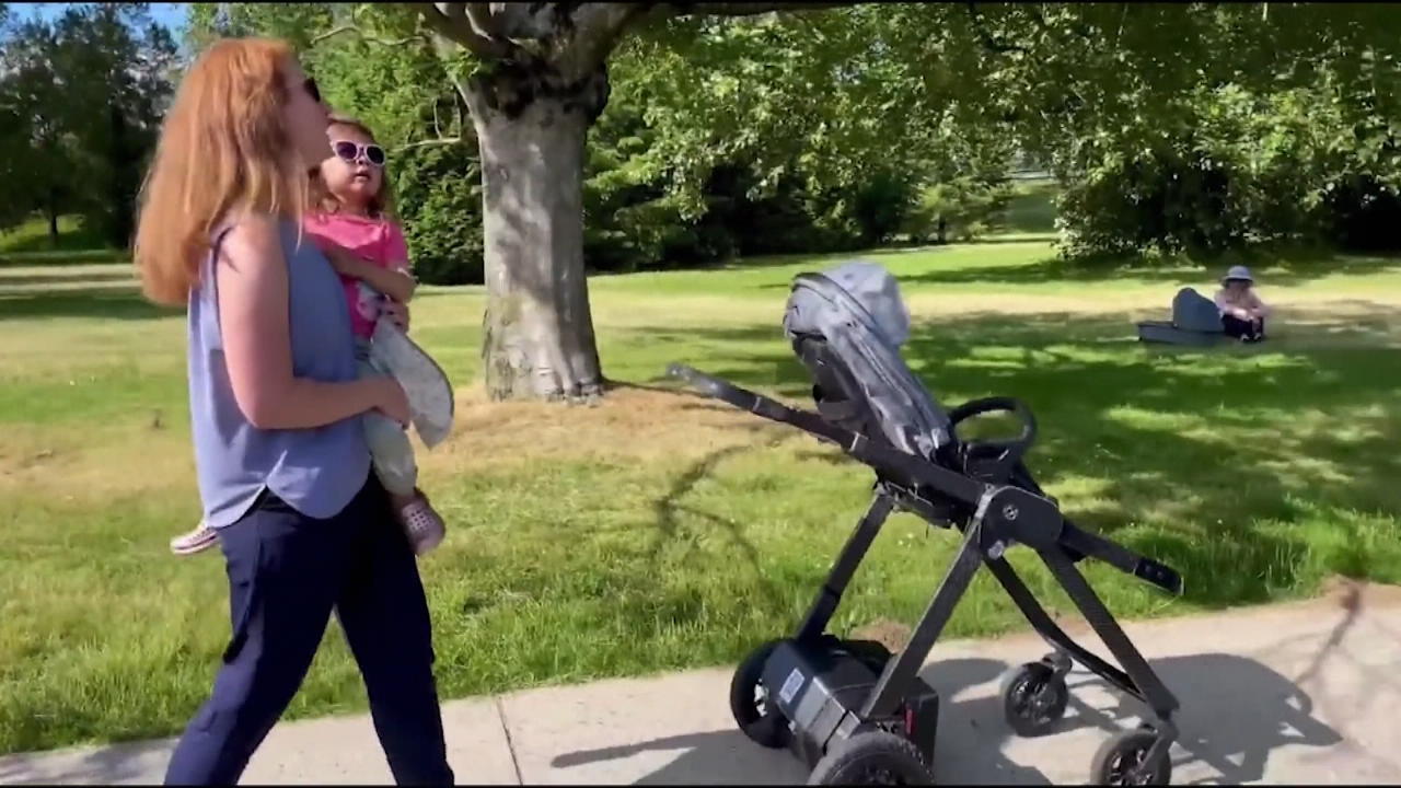 Is this the stroller of the future?  He needs to identify obstacles