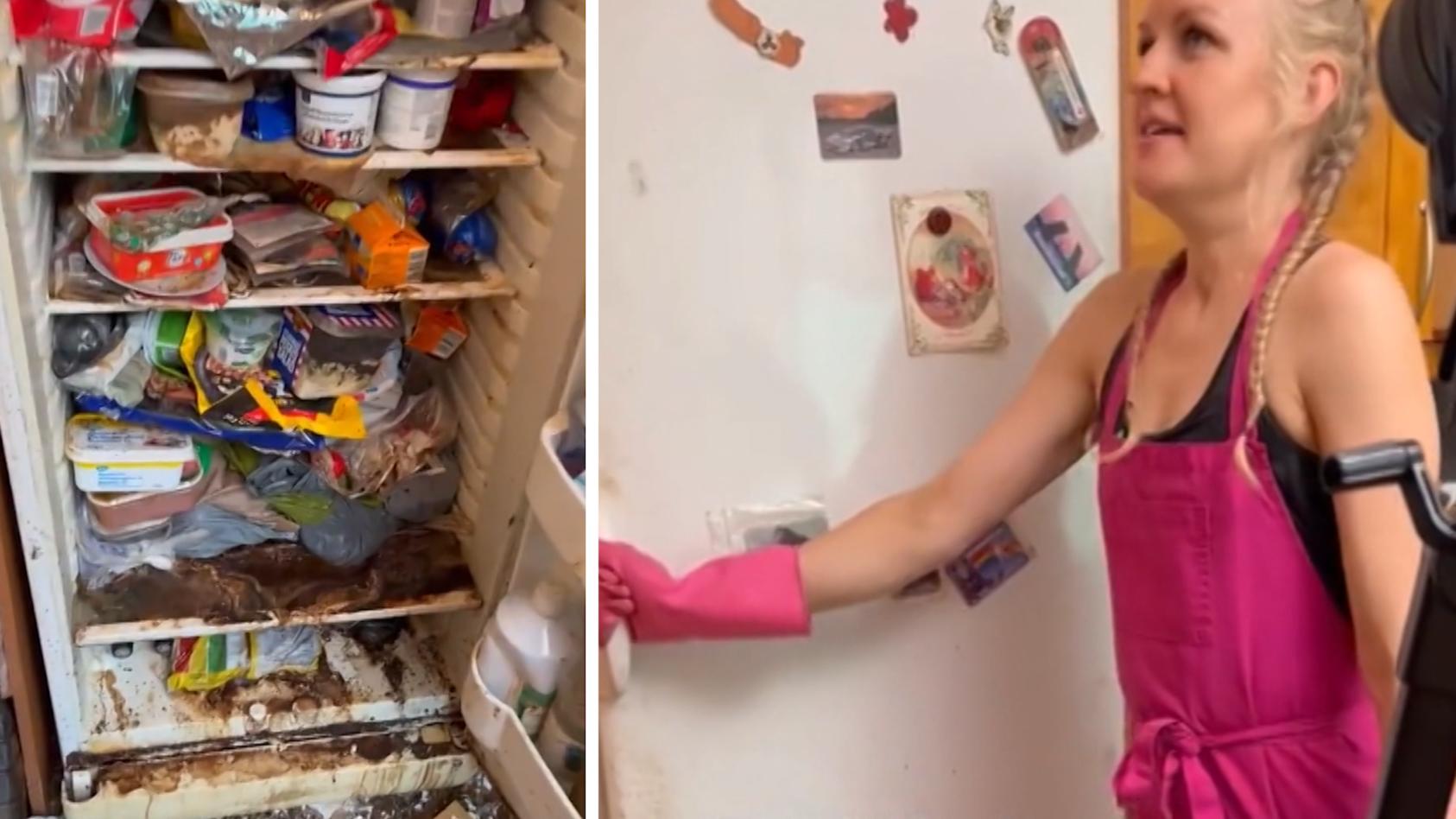 Frau reinigt freiwillig Horror-Kühlschrank Seit drei Jahren ungeöffnet!