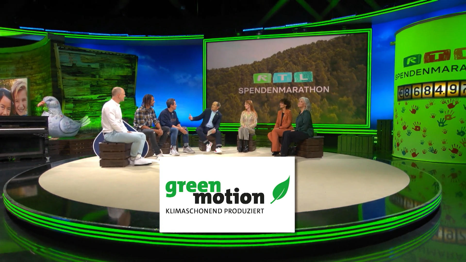 "green motion"-Label für den RTL-Spendenmarathon 2022 Klimaschonende Produktion