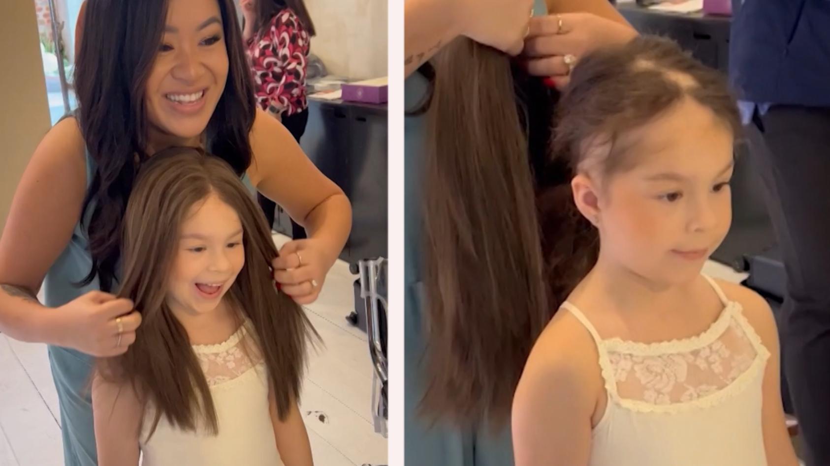 Haarausfall! Gianna (6) bekommt endlich eine Perücke Zum ersten Mal lange Haare!