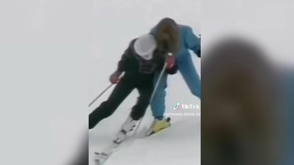 Lady Diana und Sarah Ferguson wackeln über die Ski-Piste Royaler Internet-Hit!